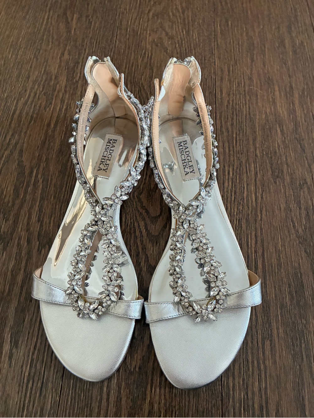 Badgley Mischka Silver Crystal Evening Sandal